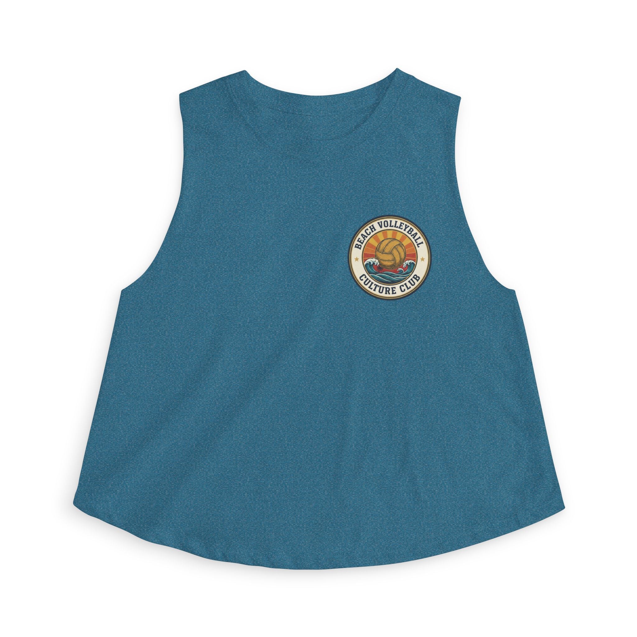 Vintage Surf Sunset Sleeveless Crop Top