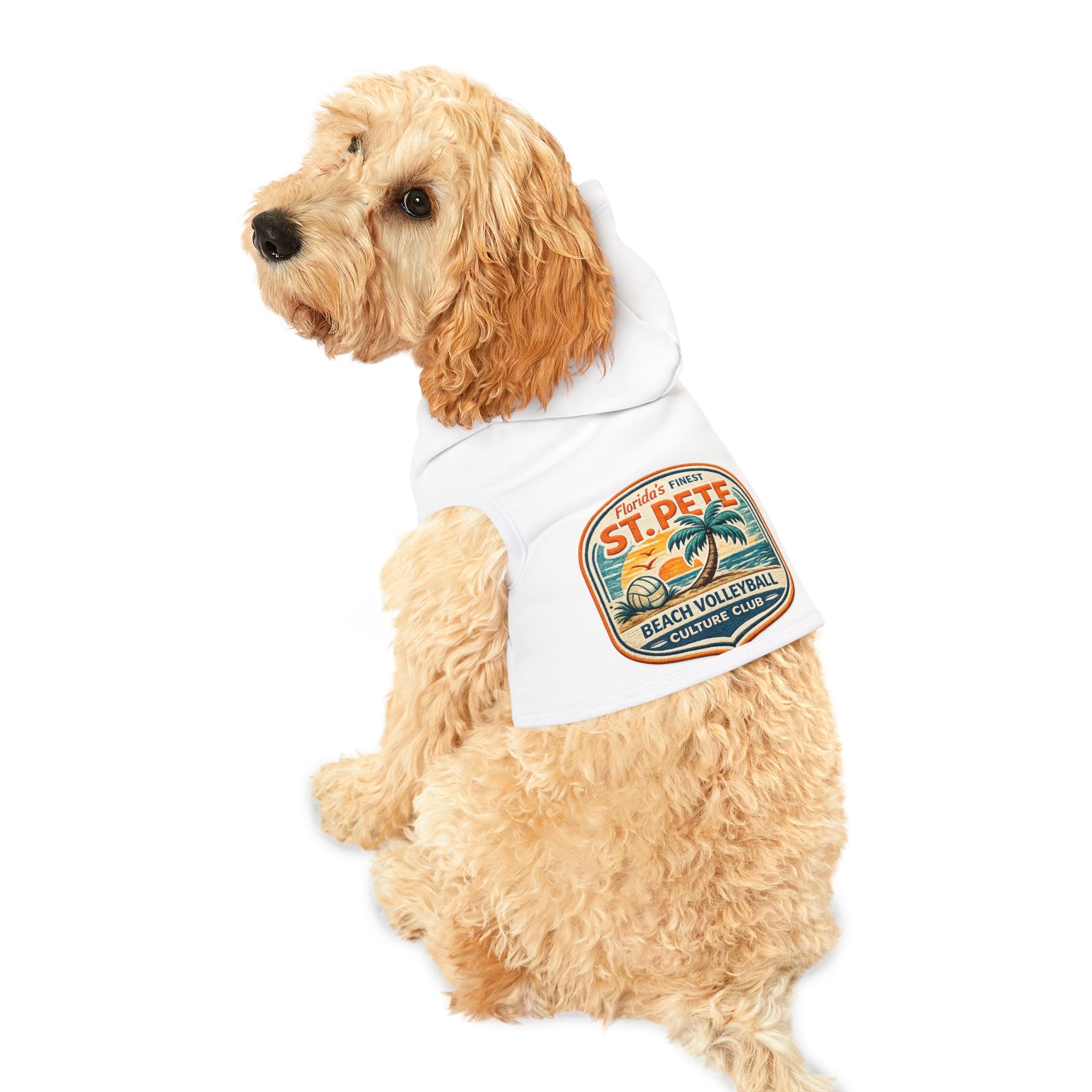 Pet Hoodie - St. Pete Beach Volleyball Retro Print