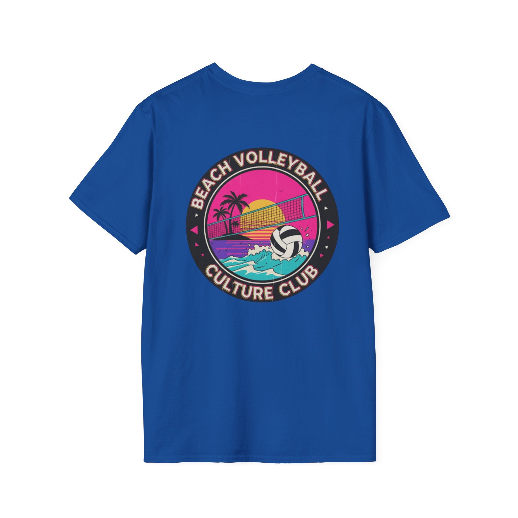 7. Beach Volleyball Culture Club Retro Sunset Graphic Tee. Crew.
