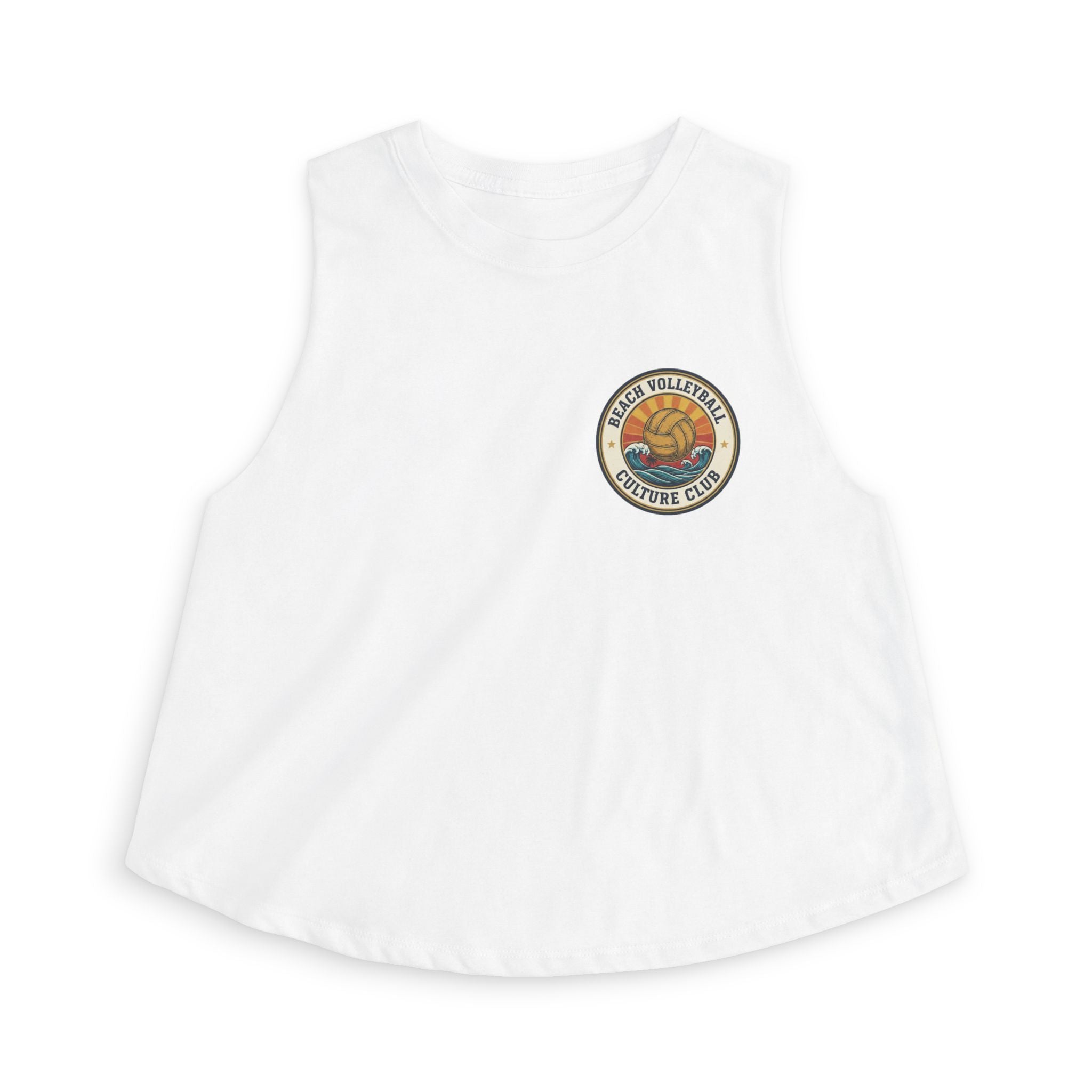 Vintage Surf Sunset Sleeveless Crop Top