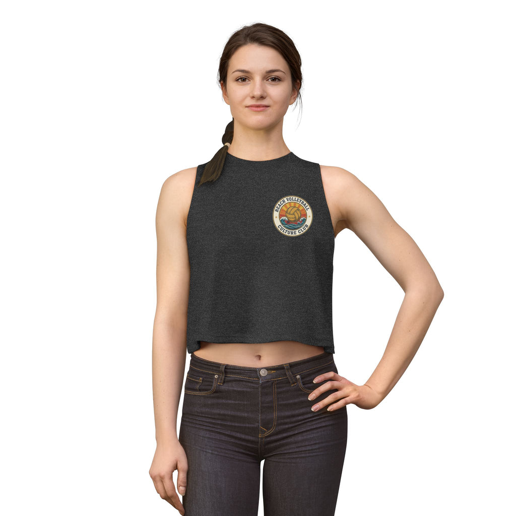 Vintage Surf Sunset Sleeveless Crop Top