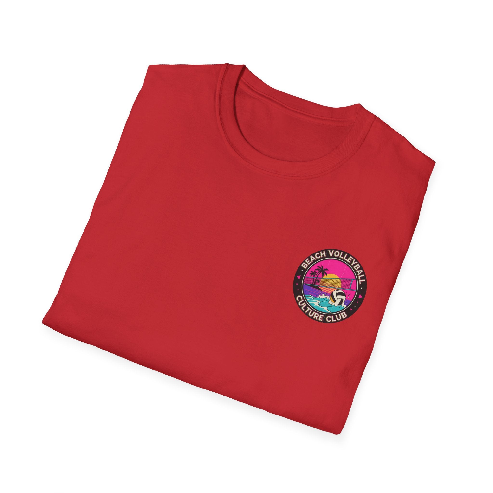7. Beach Volleyball Culture Club Retro Sunset Graphic Tee. Crew.
