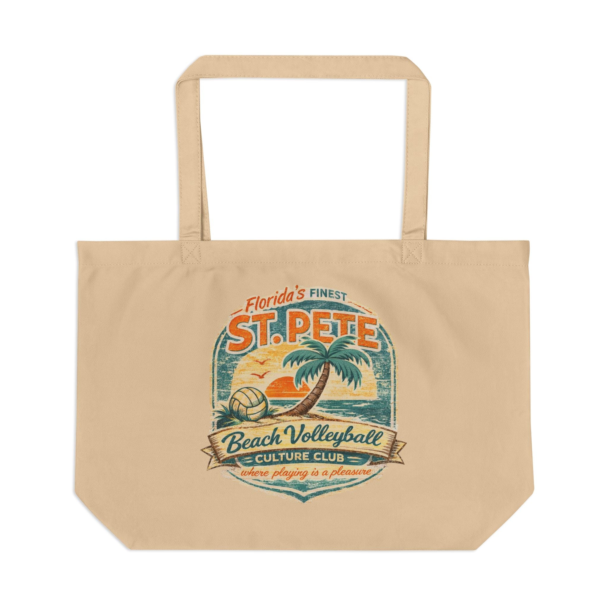 St. Pete Beach Large Reusable Cotton Beach Bag