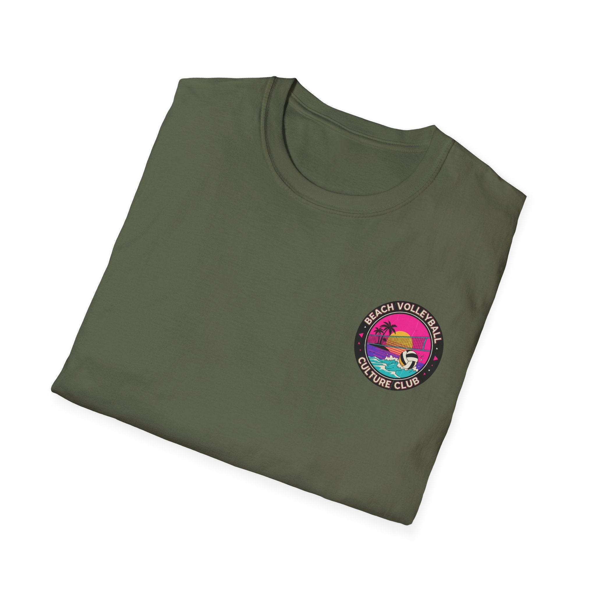 7. Beach Volleyball Culture Club Retro Sunset Graphic Tee. Crew.