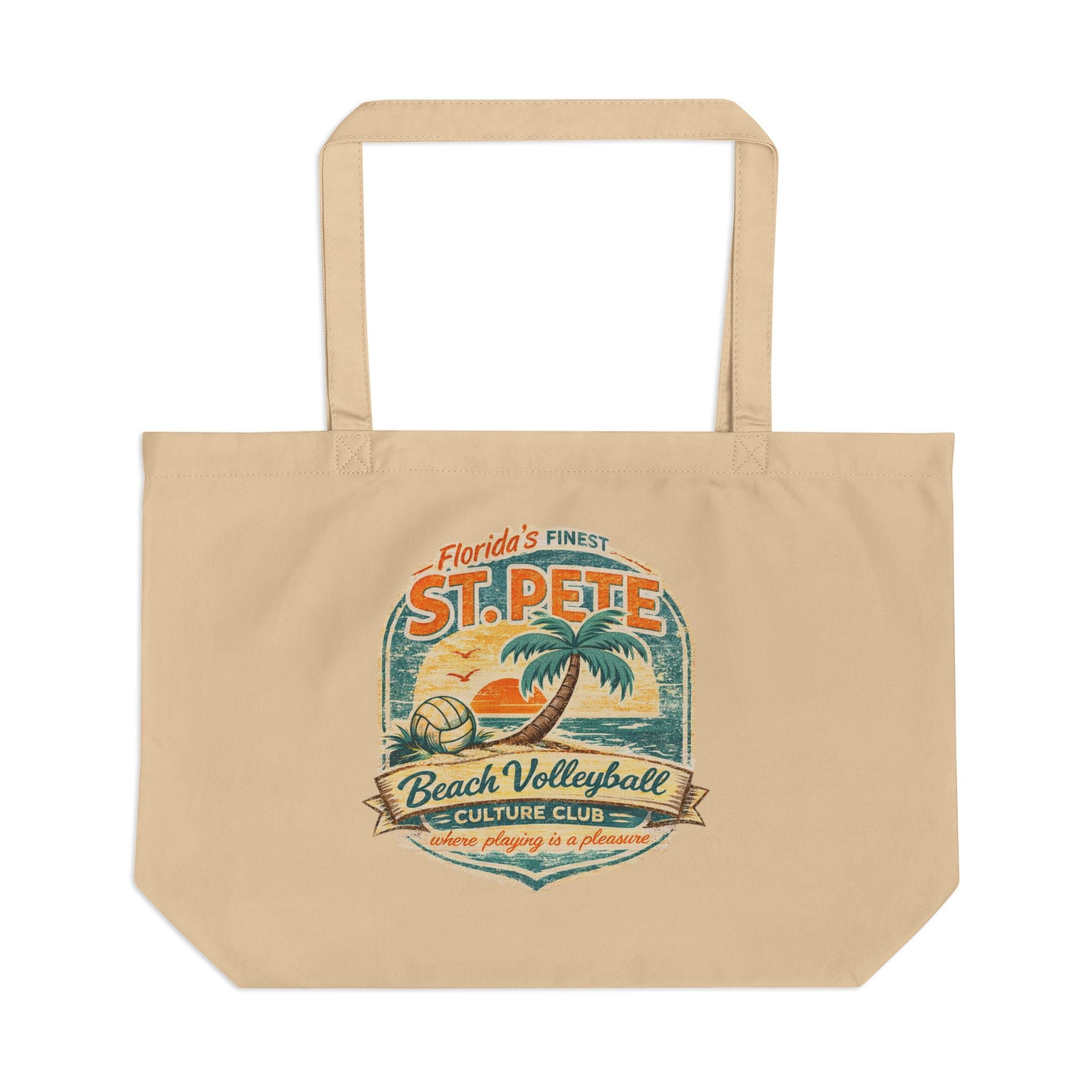 St. Pete Beach Large Reusable Cotton Beach Bag