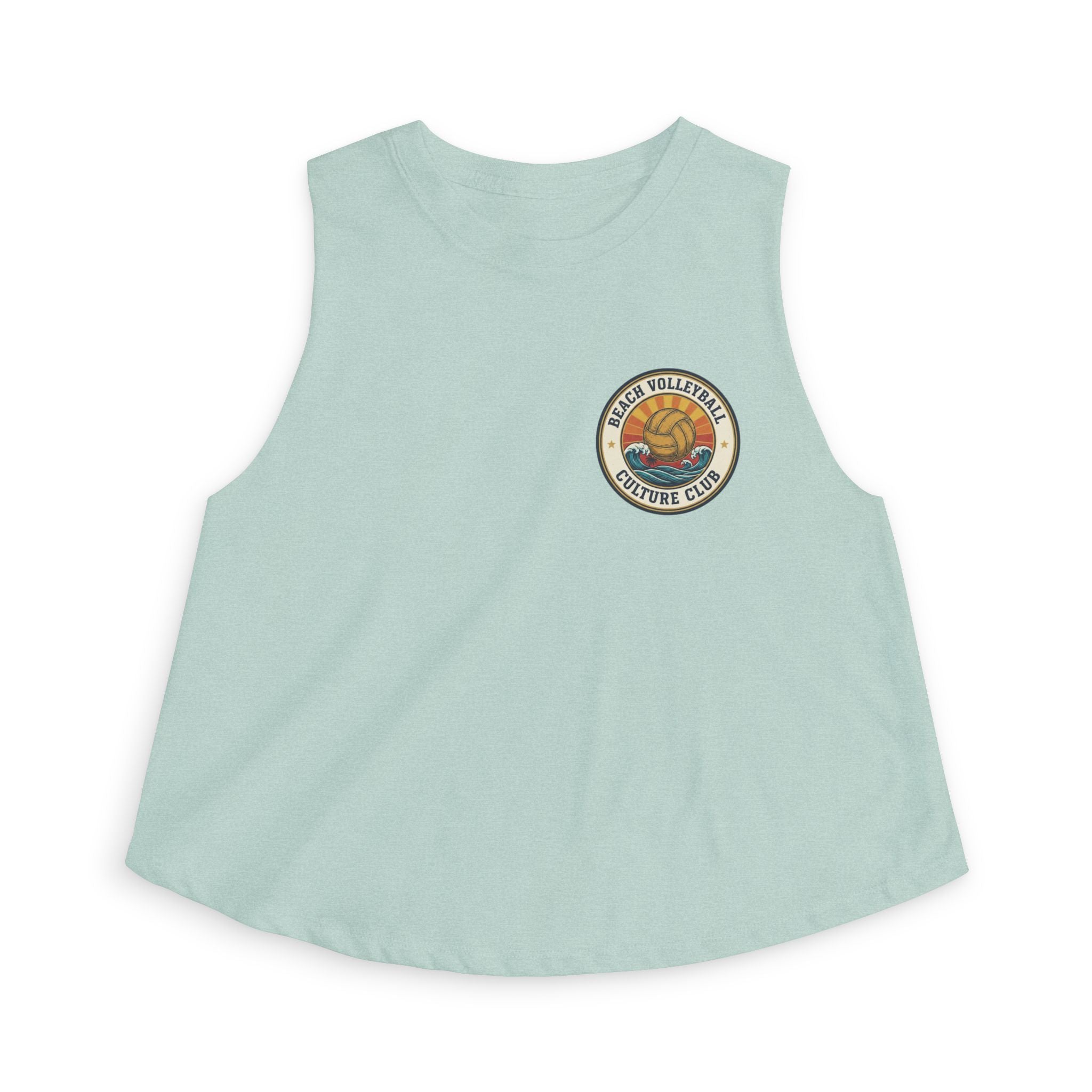 Vintage Surf Sunset Sleeveless Crop Top