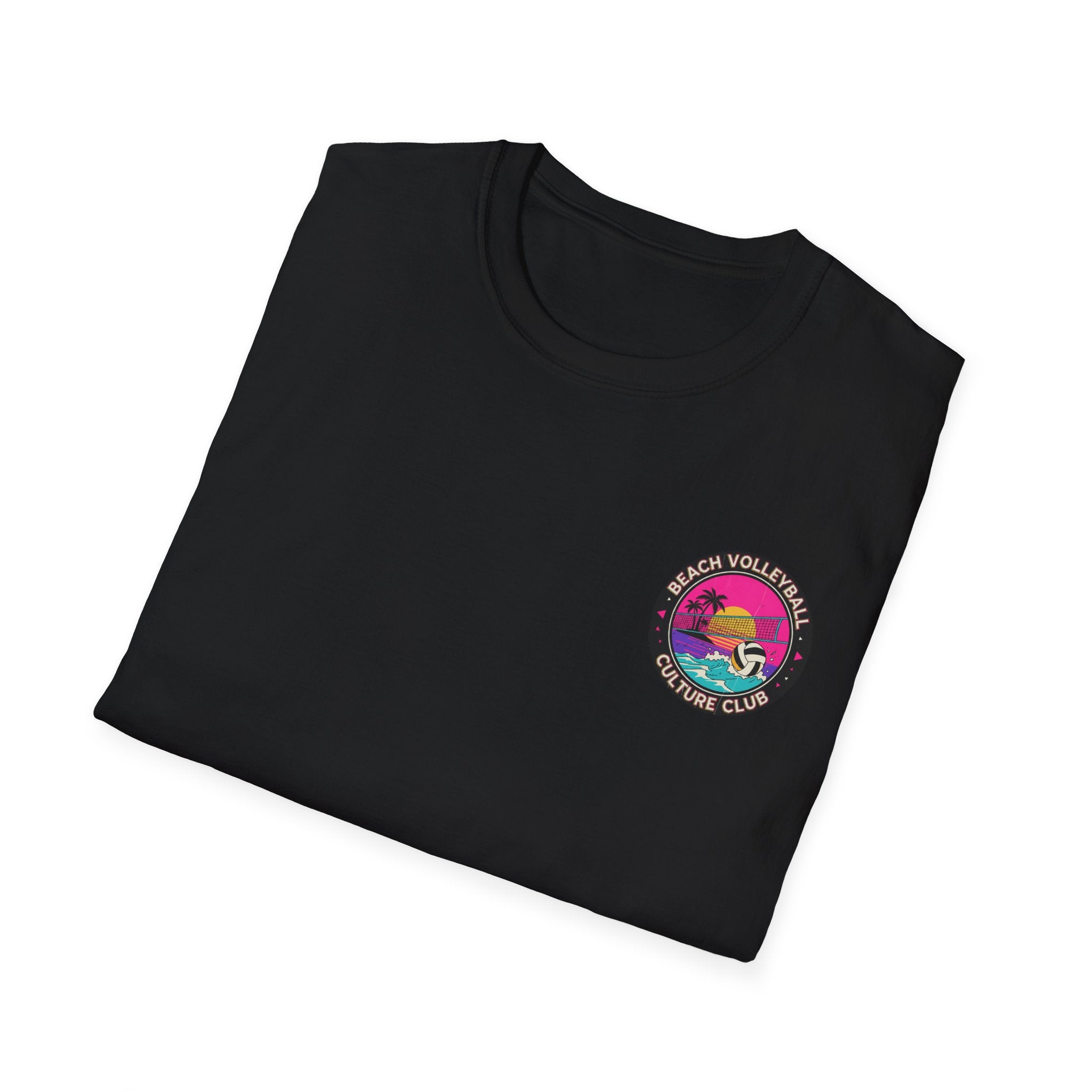 7. Beach Volleyball Culture Club Retro Sunset Graphic Tee. Crew.