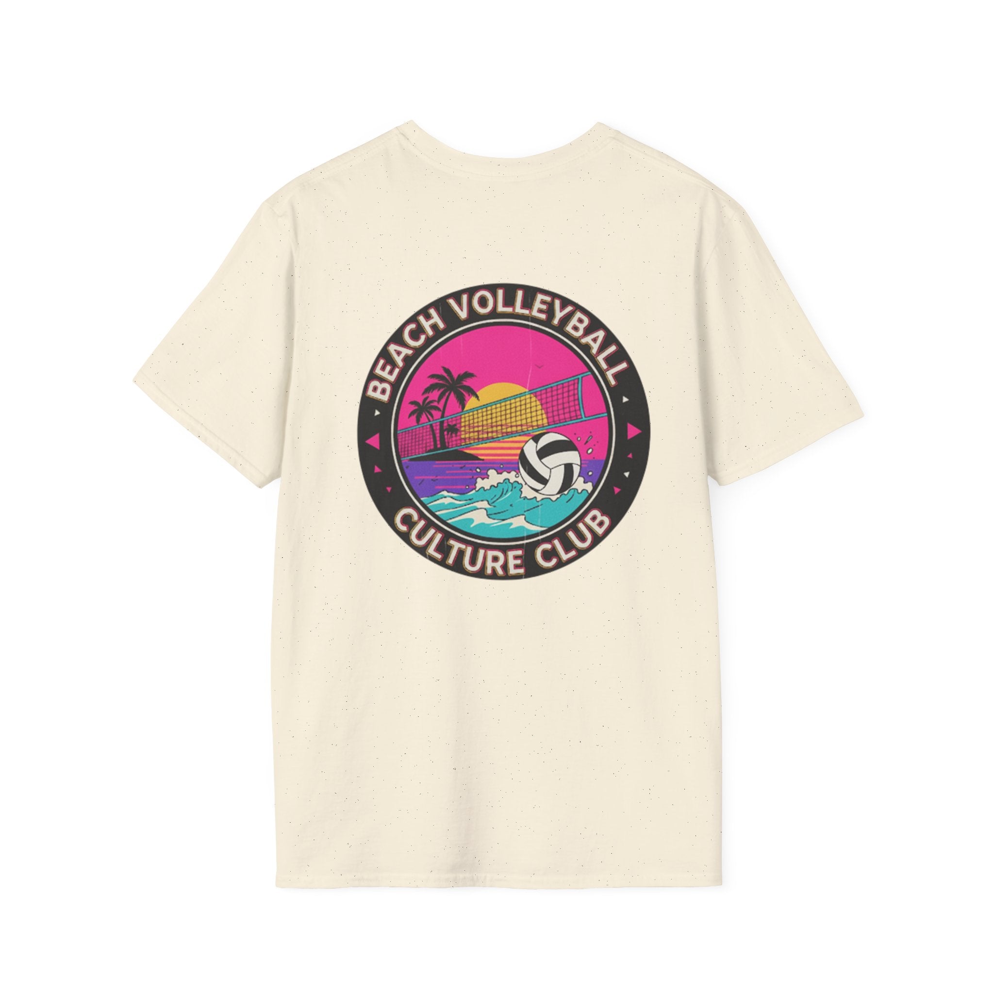 7. Beach Volleyball Culture Club Retro Sunset Graphic Tee. Crew.