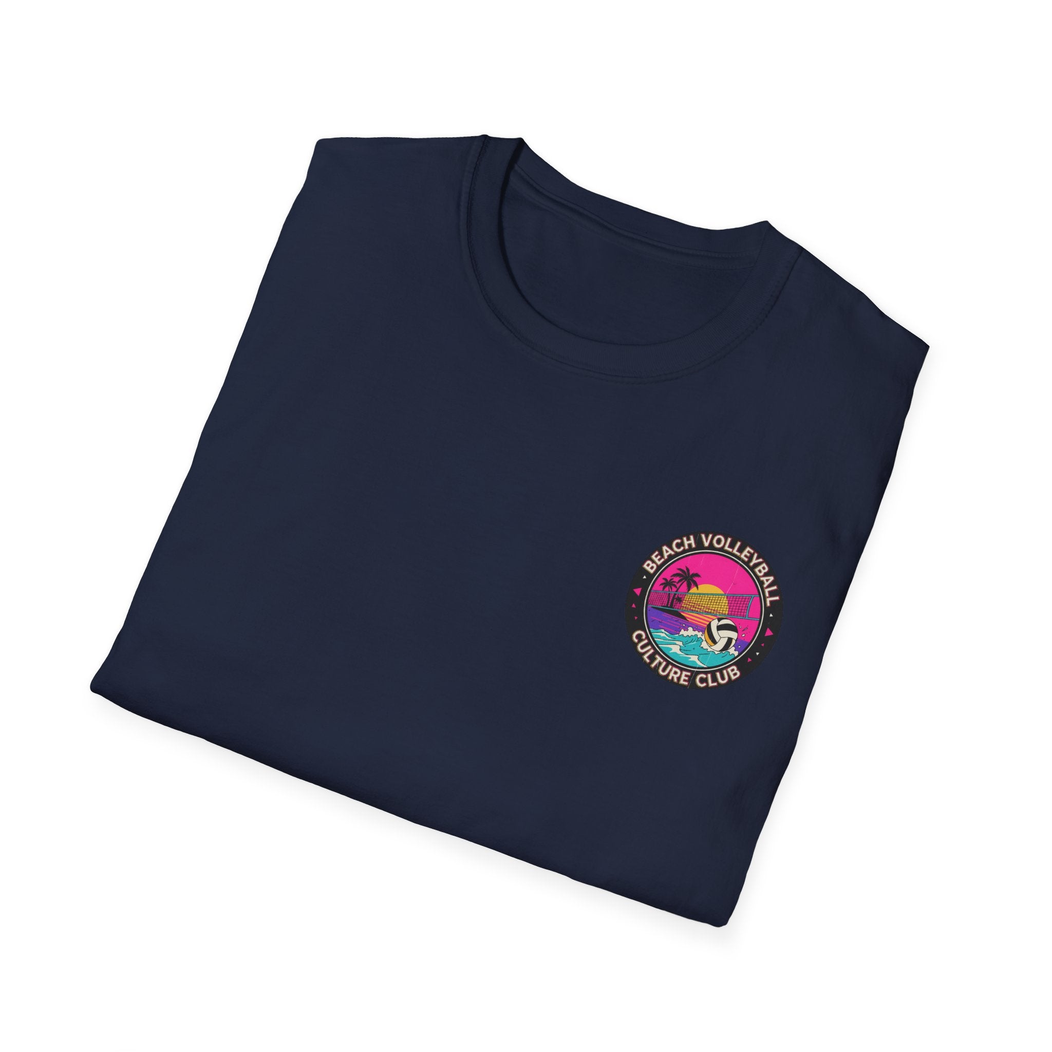 7. Beach Volleyball Culture Club Retro Sunset Graphic Tee. Crew.