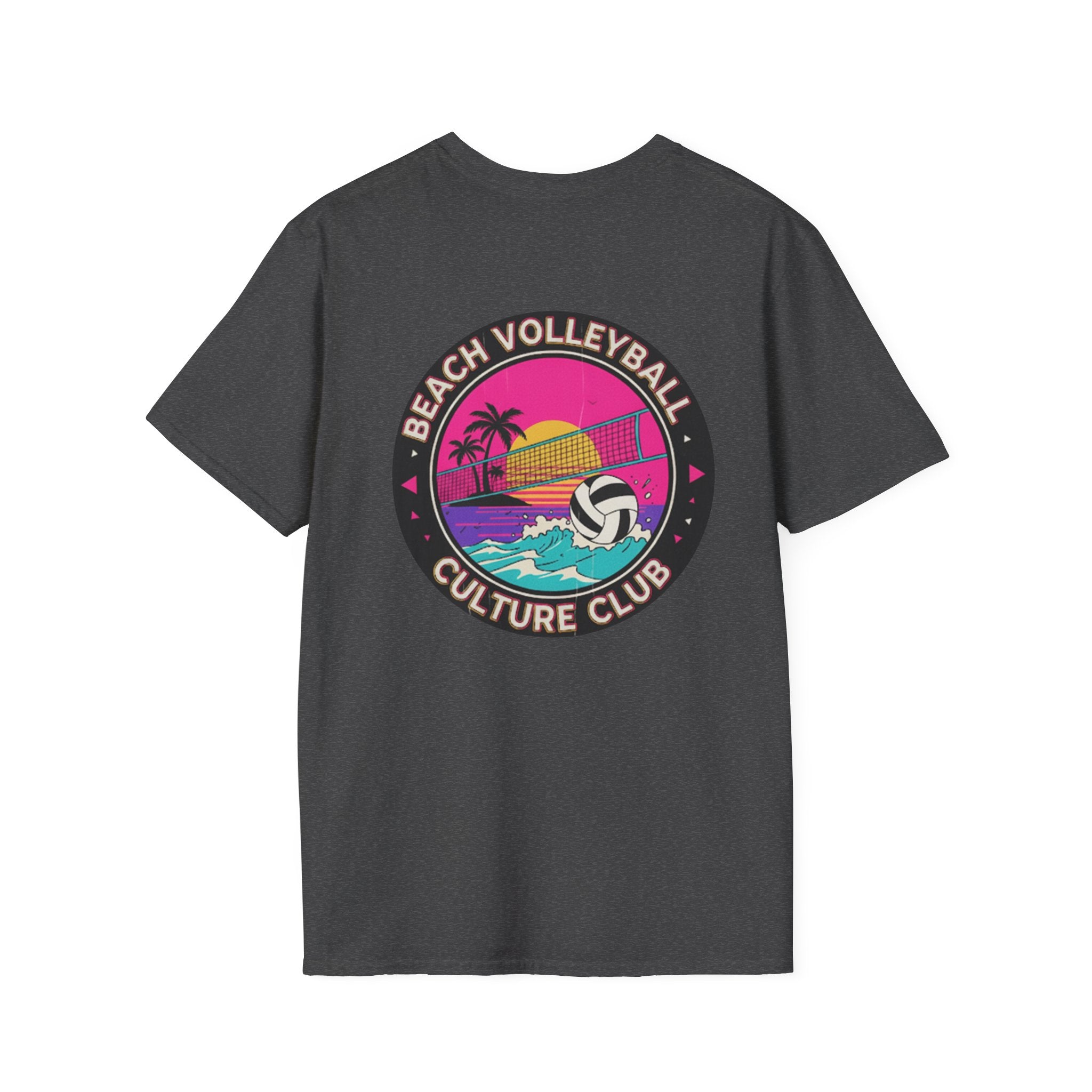 7. Beach Volleyball Culture Club Retro Sunset Graphic Tee. Crew.