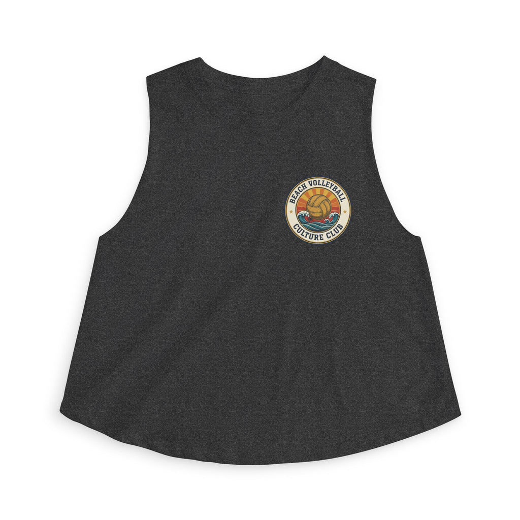 Vintage Surf Sunset Sleeveless Crop Top